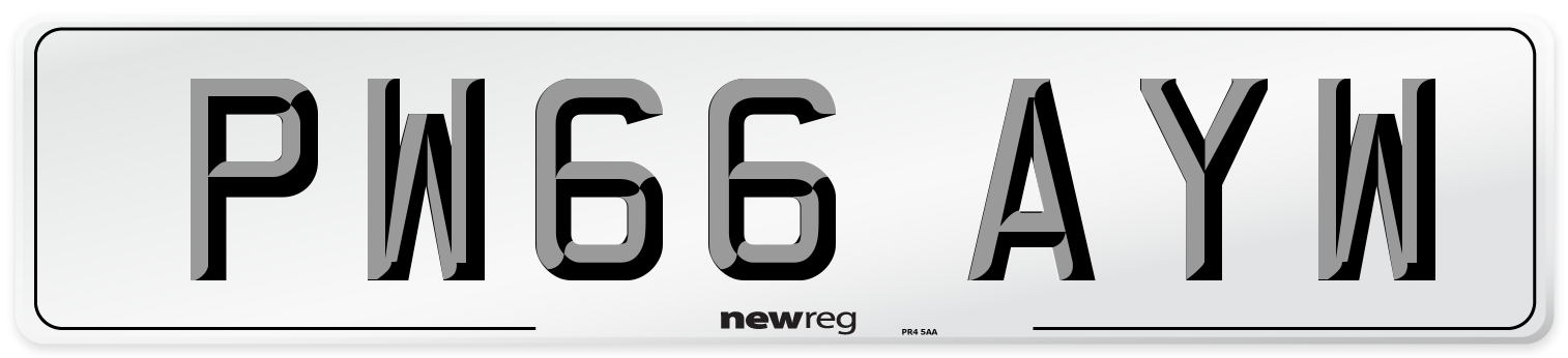 PW66 AYW Number Plate from New Reg